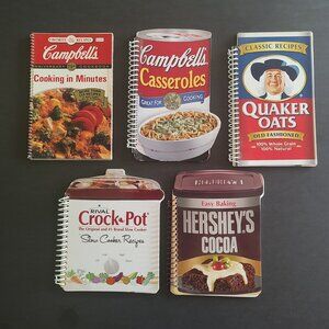 Lot of 5 Recipe Cook Books Campbell's Quaker Oats Crock Pot Hershey's Cocoa